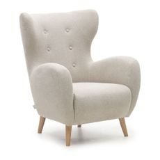 Béžové kreslo ušiak Patio – Kave Home