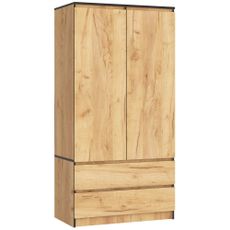 Ak furniture Šatníková skriňa Tesi S90 dub craft zlatý