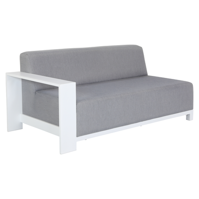 Záhradný set, svetlosivá/biela, aluminium, UBUL