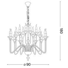 Ideal Lux - Luster na reťazi ARTU 16xE14/40W/230V pr. 90 cm chróm