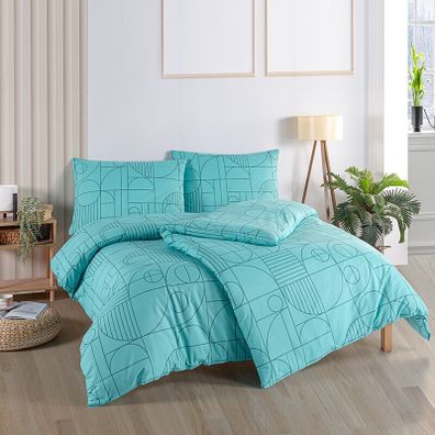 BedTex Bavlnené obliečky Geo Aquatic Awe, 220 x 200 cm, 2 ks 70 x 90 cm, 220 x 200 cm, 2 ks 70 x 90 cm