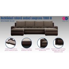 Rozkladacia rohová sedacia súprava TOKIO III Sivá/biela II