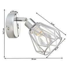 KONDELA Okira Typ 2 lampa na stenu strieborná