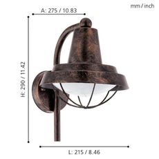 Eglo 94838 - LED Vonkajšie svietidlo COLINDRES 1xE27/8,5W/230V IP44