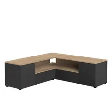 TV stolík v dekore duba v čierno-prírodnej farbe 130x46 cm Angle – TemaHome