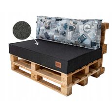 Golden Garden Paletové sedenie GG48 podsedák a vankúš 120cm x 80cm x 15cm tmavo sivá vzor