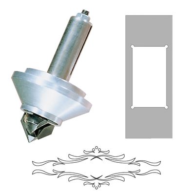 CMT Súprava na ornamenty, fréza 3D S=8mm, šablóna KLASIK s rámom