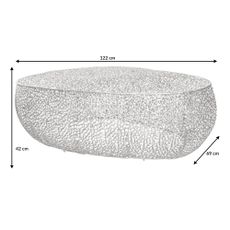 Konferenčný stolík Leaf 120cm strieborný