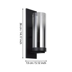 Eglo 44003 - Nástenné svietidlo TOOTHILL 1xE27/40W/230V čierna