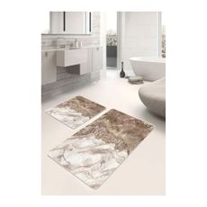 Hnedé kúpeľňové predložky v súprave 2 ks 60x100 cm – Mila Home