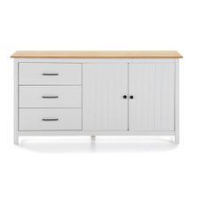 Biela nízka komoda z borovicového dreva 150x80 cm Miranda – Marckeric