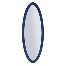 Estila Moderné dizajnové oválne nástenné zrkadlo Retal s námorníckym modrým skleneným rámom 150 cm
