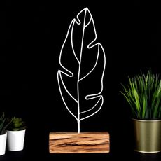 Hanah Home Kovová dekorácia Feather 41 cm biela