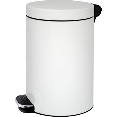 Nášľapný odpadkový kôš 30 L, plynulé zatváranie, lakovaný biely