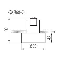 Kanlux 27576 - Podhľadové svietidlo MINI RITI 1xGU10/25W/230V biela/zlatá
