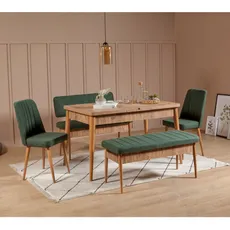Hanah Home Jedálenský set Vina 5D borovica atlantická/tmavozelená