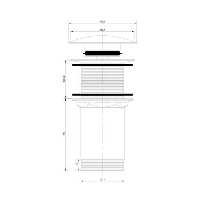 OMNIRES A716BP - Umývadlový výpust CLICK-CLACK pr. 6,6 cm lesklá biela