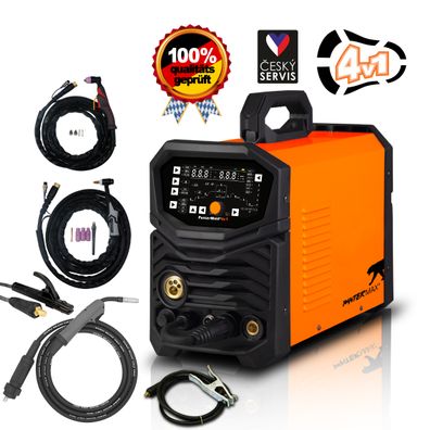 PANTERMAX PanterWeld®4v1 200 MULTIFUNKČNÁ invertorová zváračka MIG/TIG/MMA/PLAZMA + Káble + Horáky + Elektróda + Red. Ventil