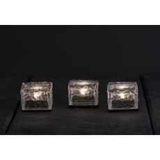 Súprava 3 vonkajších solárnych sviečok Star Trading Candle Icecube, výška 5,5 cm
