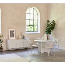 Svetlosivý okrúhly jedálenský stôl ø 110 cm Palma – Unique Furniture