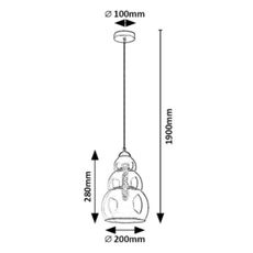 Rabalux 72211 - Luster na lanku SALVATORE 1xE27/40W/230V
