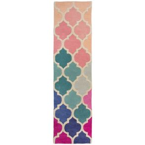 Flair Rugs koberce Ručne všívaný behúň Illusion Rosella Pink/Blue - 60x230 cm