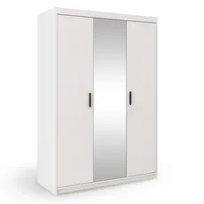 Šatníková skriňa so zrkadlom Elenas 3D 133 x 190 x 53 cm - biela