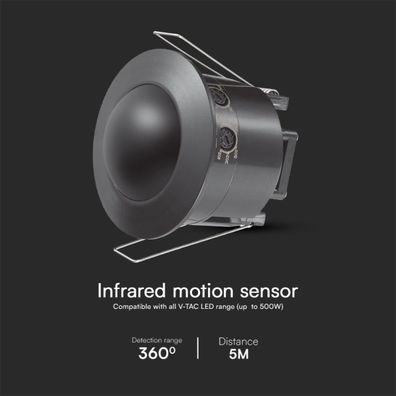 Senzor pohybu podhľadový PIR 360° 500W/230V čierna