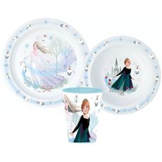 Vianočná sada plastového riadu pre deti Ľadové kráľovstvo - Frozen - 3 díly