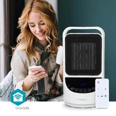 Nedis HTFA22WTW - Ventilátor s výhrevným telesom 1000/1500W/230V Wi-Fi Tuya + DO