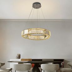 LED Stmievateľný luster na lanku LED/40W/230V 3000-6500K chróm + diaľkové ovládanie