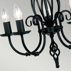 Elstead ART5-BLACK - Luster na reťazi ARTISAN 5xE14/60W/230V