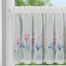KRÁTKA ZÁCLONA NA PÁSKE DOLOREZ 150X60 CM KVETY
