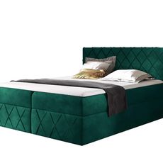 Wilsondo Čalúnená boxspring posteľ s vrchným matracom Paros Lux - zelená Kronos Rozmer: 180x200