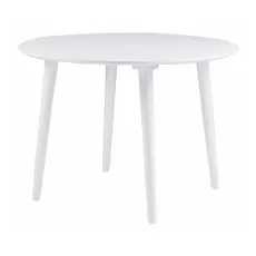 Biely jedálenský stôl z dreva kaučukovníka Rowico Lotte, ⌀ 106 cm