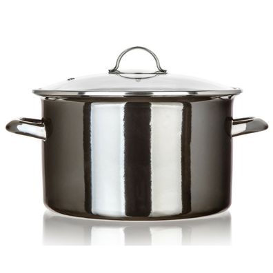 Banquet Hrniec smaltovaný METALLIC Black 26 cm, 6 l, s pokrievkou, 26 cm