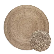 Obojstranný jutový okrúhly koberec v prírodnej farbe ø 100 cm Braided Grey – Hanse Home