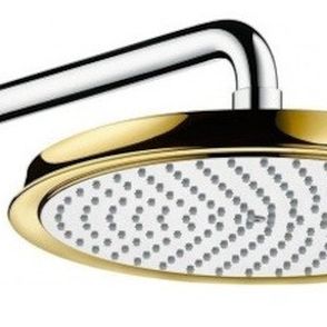 Hlavová sprcha Hansgrohe Raindance Classic na stěnu vrátane sprchového ramená chróm / vzhľad zlata 27424090