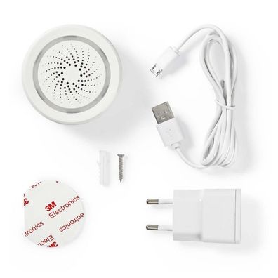 Nedis WIFISI10CWT − Wifi Siréna alarm/vyzváňanie/5V 8dB