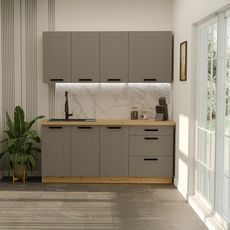 Kuchynská linka Luna Dustgrey/Artisan 180cm bez pracovnej dosky
