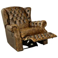 indickynabytok.sk - Elektrické polohovacie kreslo Chesterfield Stunning z pravej hovädzej kože Whisky