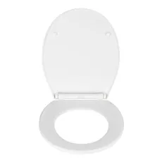 Biele WC sedadlo s jednoduchým zatváraním Wenko Kos, 44 × 37,5 cm