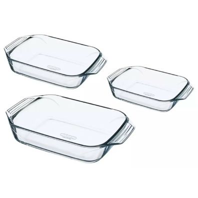 Pyrex Súprava sklenených pekáčov 3 ks, 1,4 l + 3 l + 4 l