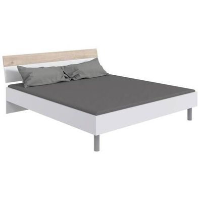 Carryhome POSTEĽ, 180/200 cm, biela, farba duba, hikória