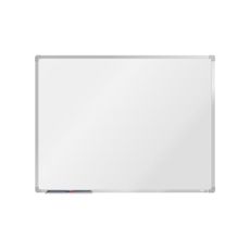 Biela magnetická popisovacia tabuľa s keramickým povrchom boardOK, 1200 x 900 mm, eloxovaný rám