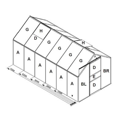 Náhradné zasklenie pre skleník VITAVIA VENUS 2500 PC 4 mm LG3058