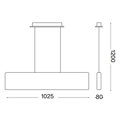 Ideal Lux - LED Luster na lanku DESK LED/32W/230V 102,5 cm CRI 90 čierna