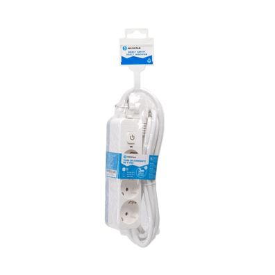 Aigostar - Predlžovací kábel 3 zásuvky, vypínač, 3 m, Typ F, biely