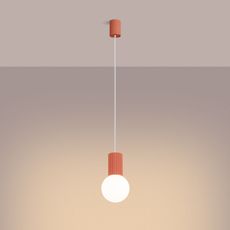 Sollux SL.1754 - Luster na lanku HALO 1xG9/8W/230V pr. 12 cm ružová
