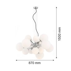 Argon 5021 - Luster na lanku SATELITE 15xE27/15W/230V lesklý chróm
